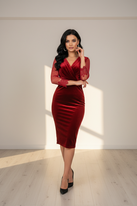 فستان مخمل رسمي لونين