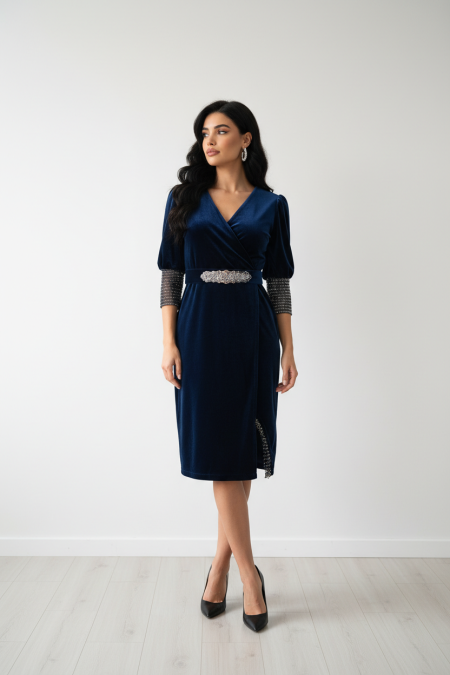 فستان مخمل رسمي لونين