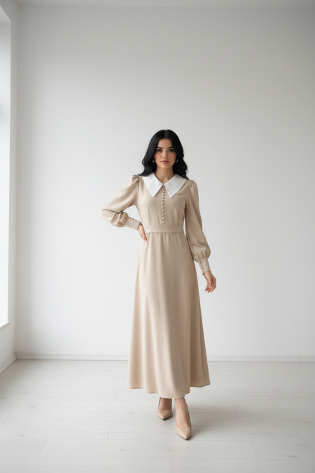 فستان عملي بيج