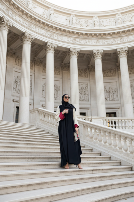 عباي اسود مع كسرات