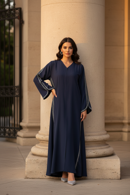 عباي قماشة ندى مع ستراس 3 الوان