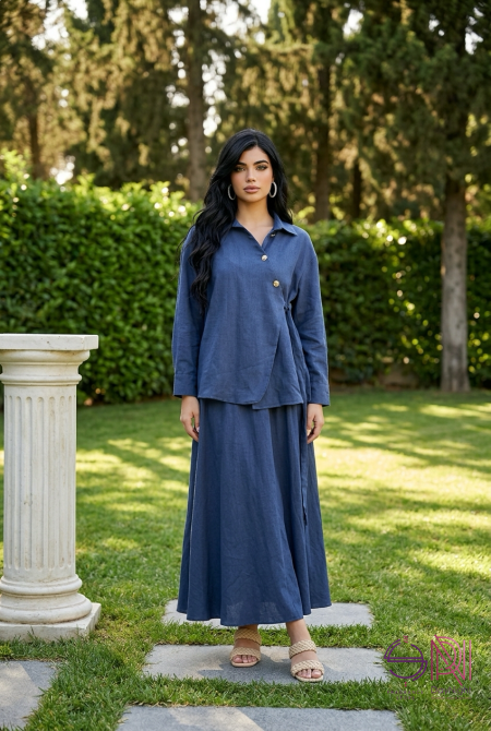 طقم تنورة لونين