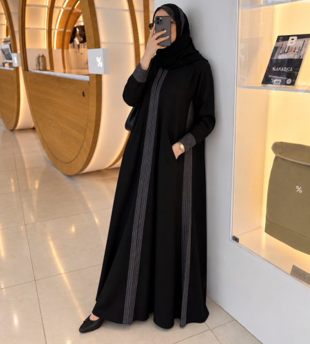عباي سبورت باللون الاسود